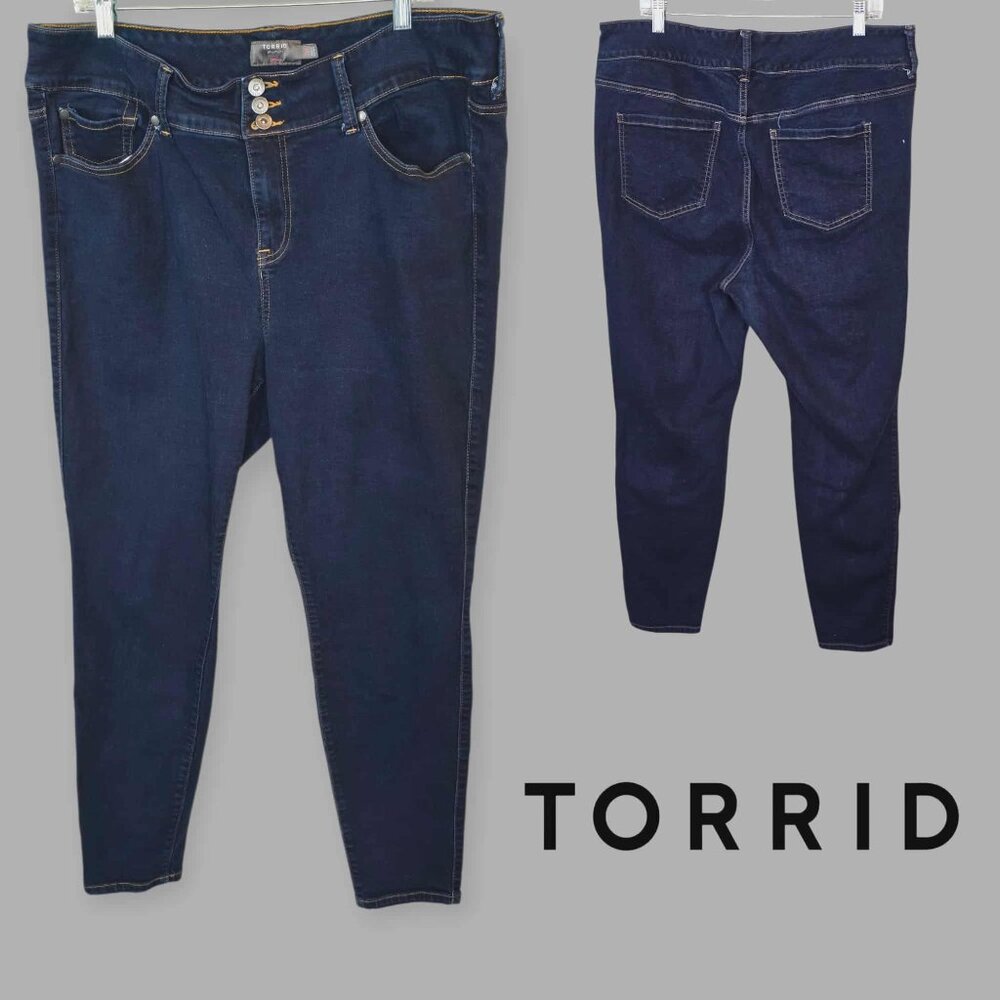 Torrid Jegging Dark Wash  Triple button Skinny Denim Jeans Womens 20R